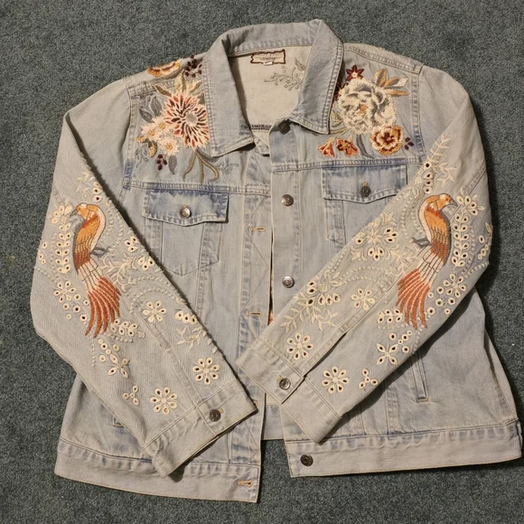 Johnny Was Denim Jacket with Floral Embroidery - Picture 2 of 9
